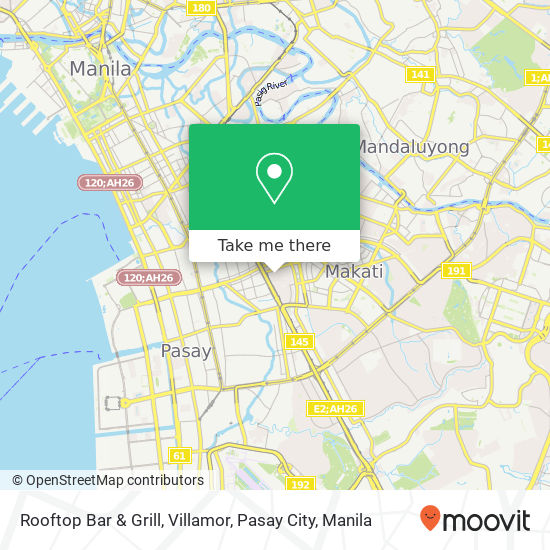 Rooftop Bar & Grill, Villamor, Pasay City map
