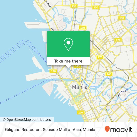 Giligan's Restaurant Seaside Mall of Asia map