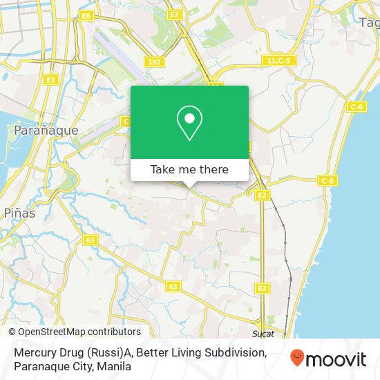 Mercury Drug (Russi)A, Better Living Subdivision, Paranaque City map