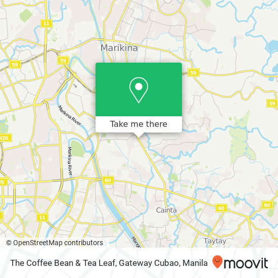 The Coffee Bean & Tea Leaf, Gateway Cubao map