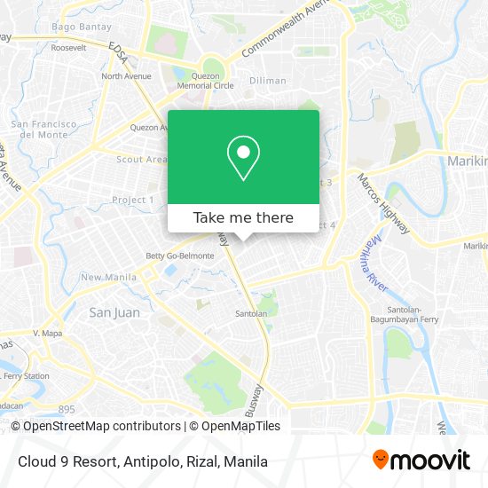 Cloud 9 Resort, Antipolo, Rizal map