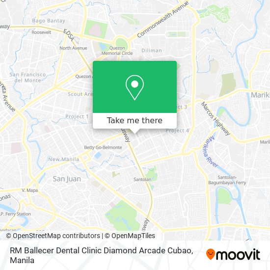 RM Ballecer Dental Clinic Diamond Arcade Cubao map