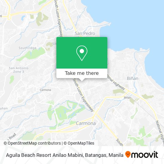 Aguila Beach Resort Anilao Mabini, Batangas map