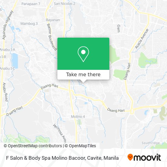 F Salon & Body Spa Molino Bacoor, Cavite map
