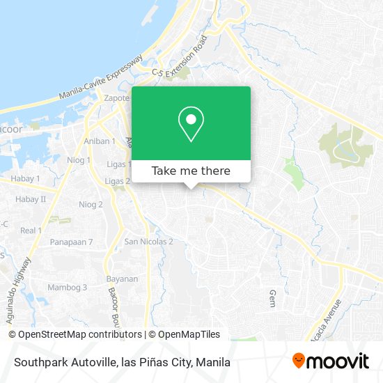 Southpark Autoville, las Piñas City map