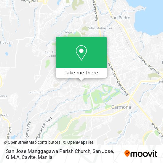 San Jose Manggagawa Parish Church, San Jose, G.M.A, Cavite map