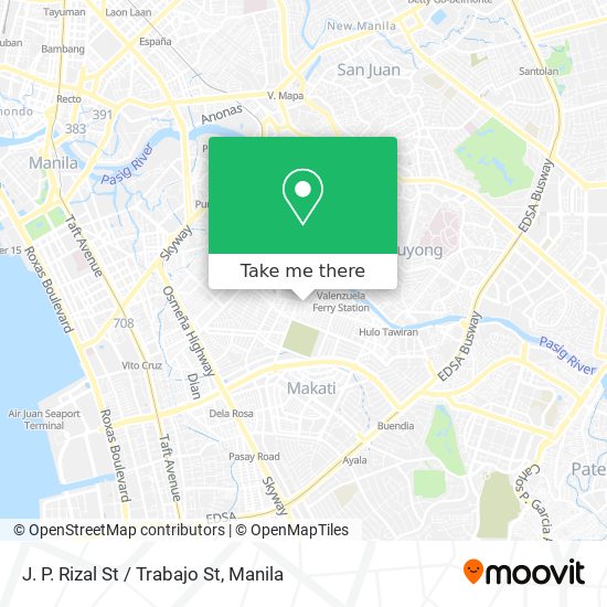 J. P. Rizal St / Trabajo St map