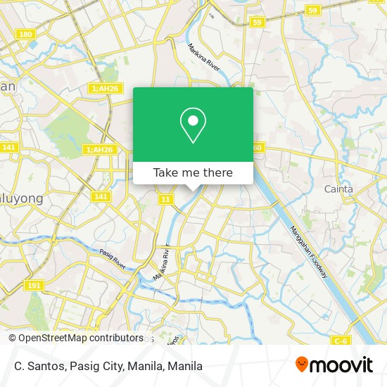 C. Santos, Pasig City, Manila map
