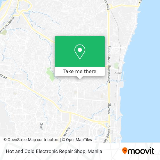 Hot and Cold Electronic Repair Shop map