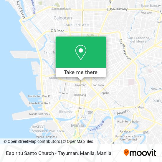 Espiritu Santo Church - Tayuman, Manila map
