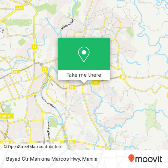 Bayad Ctr Marikina-Marcos Hwy map