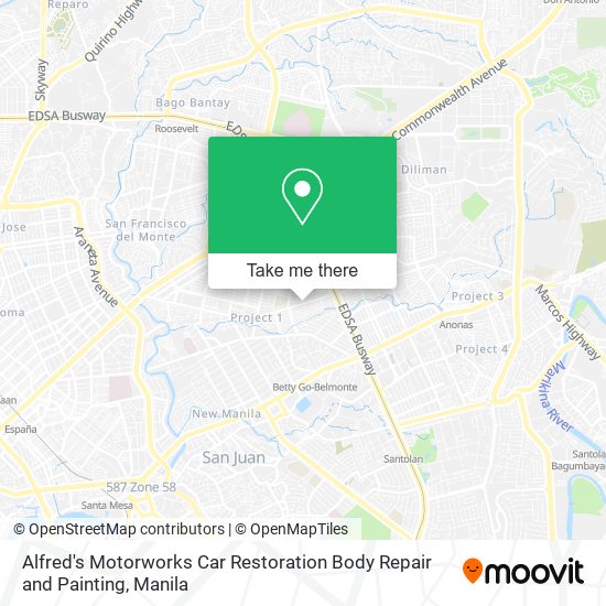 Alfred's Motorworks Car Restoration Body Repair and Painting map