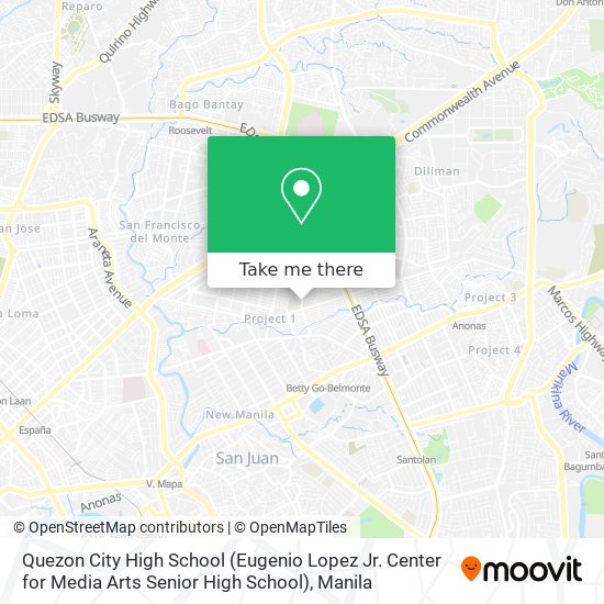 Quezon City High School (Eugenio Lopez Jr. Center for Media Arts Senior High School) map