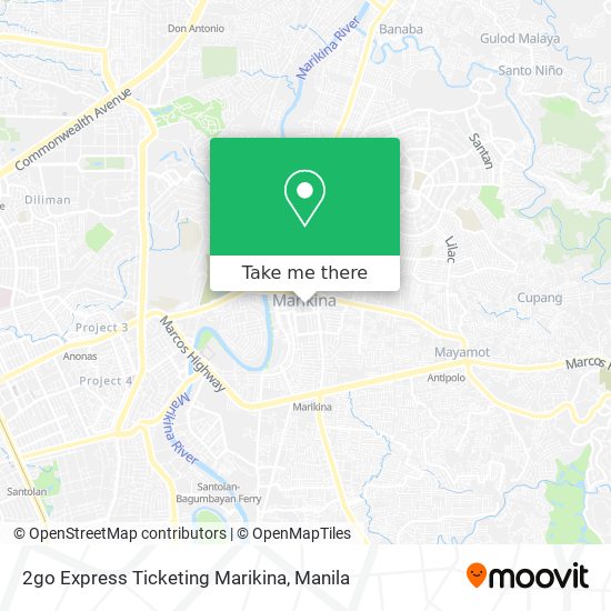 2go Express Ticketing Marikina map