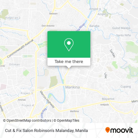 Cut & Fix Salon Robinson's Malanday map