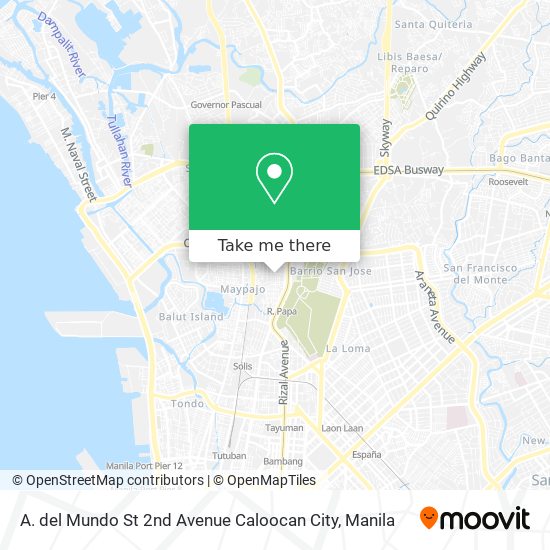 A. del Mundo St 2nd Avenue Caloocan City map