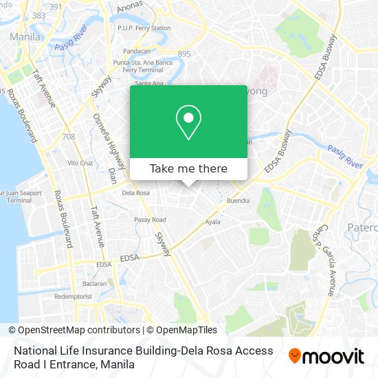 National Life Insurance Building-Dela Rosa Access Road I Entrance map