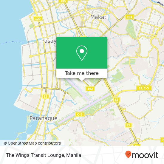 The Wings Transit Lounge map