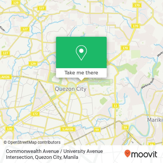 Commonwealth Avenue / University Avenue Intersection, Quezon City map