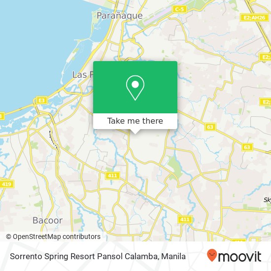 Sorrento Spring Resort Pansol Calamba map