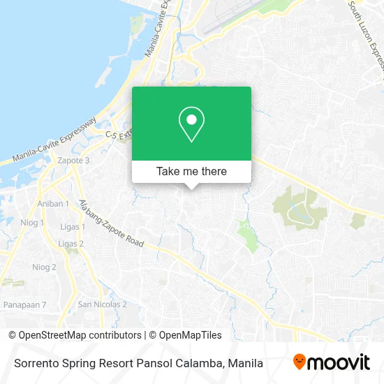 Sorrento Spring Resort Pansol Calamba map