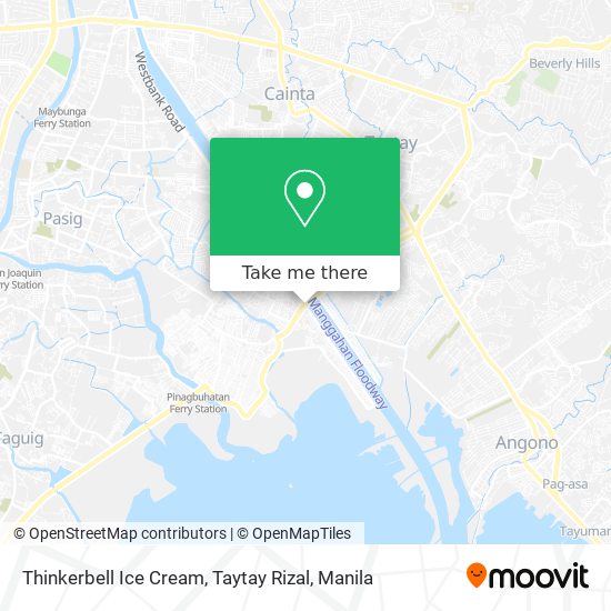 Thinkerbell Ice Cream, Taytay Rizal map