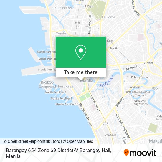 Barangay 654 Zone 69 District-V Barangay Hall map