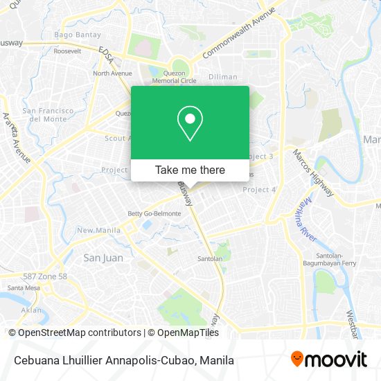 Cebuana Lhuillier Annapolis-Cubao map