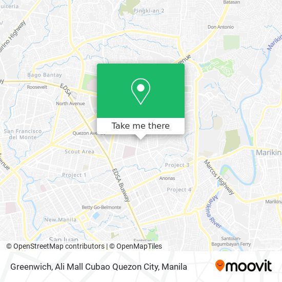 Greenwich, Ali Mall Cubao Quezon City map
