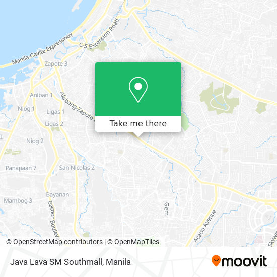 Java Lava SM Southmall map