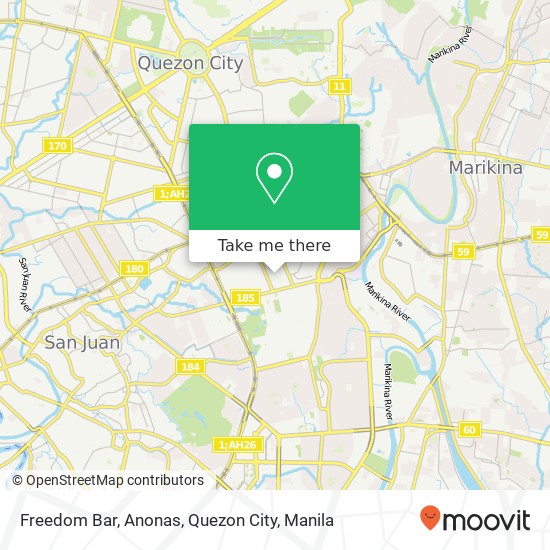 Freedom Bar, Anonas, Quezon City map