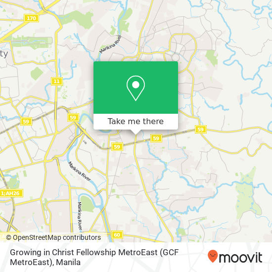 Growing in Christ Fellowship MetroEast (GCF MetroEast) map