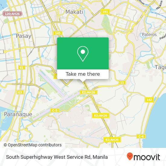South Superhighway West Service Rd map