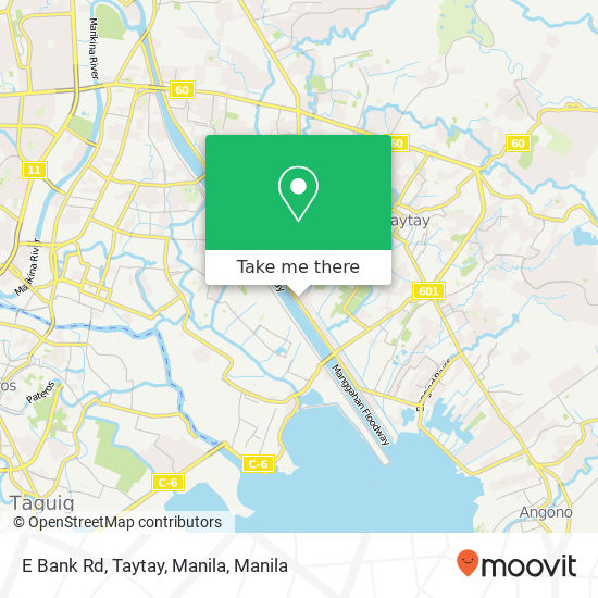 E Bank Rd, Taytay, Manila map