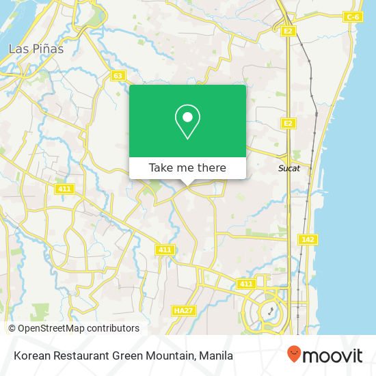 Korean Restaurant Green Mountain map