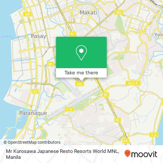 Mr Kurosawa Japanese Resto Resorts World MNL map