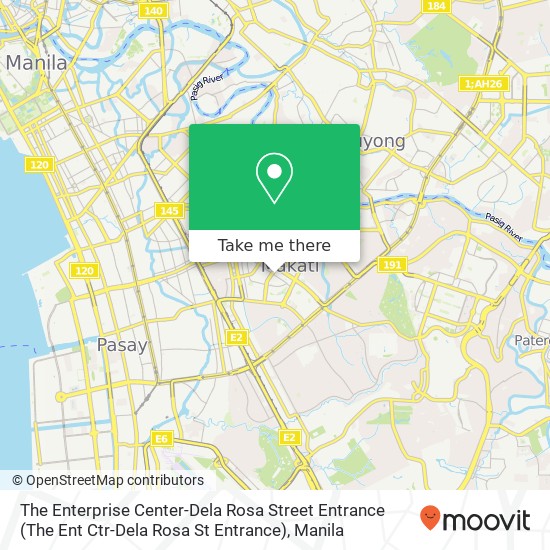 The Enterprise Center-Dela Rosa Street Entrance (The Ent Ctr-Dela Rosa St Entrance) map