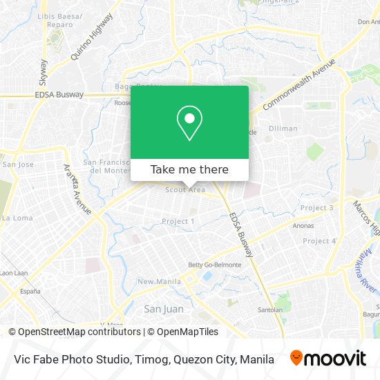 Vic Fabe Photo Studio, Timog, Quezon City map