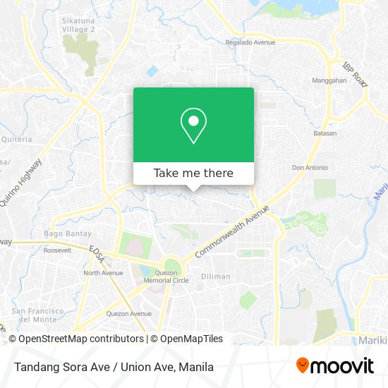 Tandang Sora Ave / Union Ave map