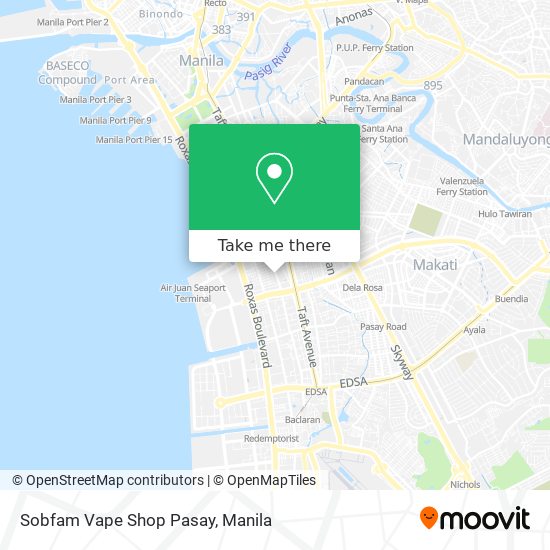 Sobfam Vape Shop Pasay map