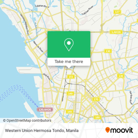 Western Union Hermosa Tondo map