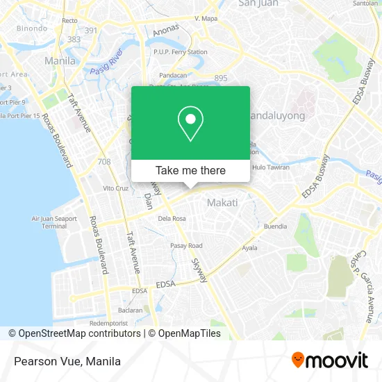 Pearson Vue map