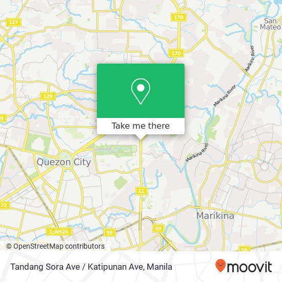 Tandang Sora Ave / Katipunan Ave map