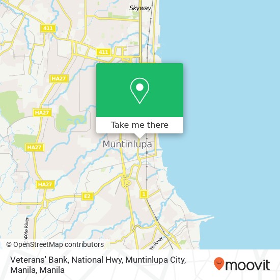 Veterans' Bank, National Hwy, Muntinlupa City, Manila map