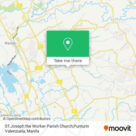 ST.Joseph the Worker Parish Church,Punturin Valenzuela map