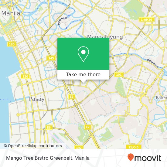 Mango Tree Bistro Greenbelt map