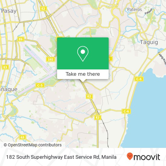 182 South Superhighway East Service Rd map