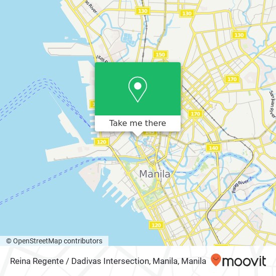 Reina Regente / Dadivas Intersection, Manila map