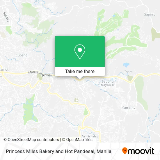 Princess Miles Bakery and Hot Pandesal map