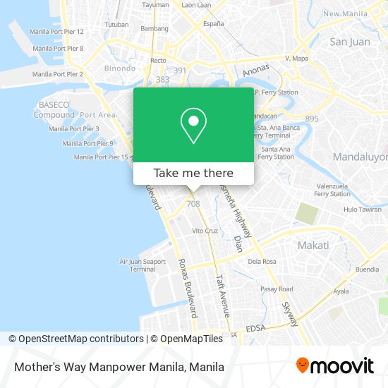 Mother's Way Manpower Manila map